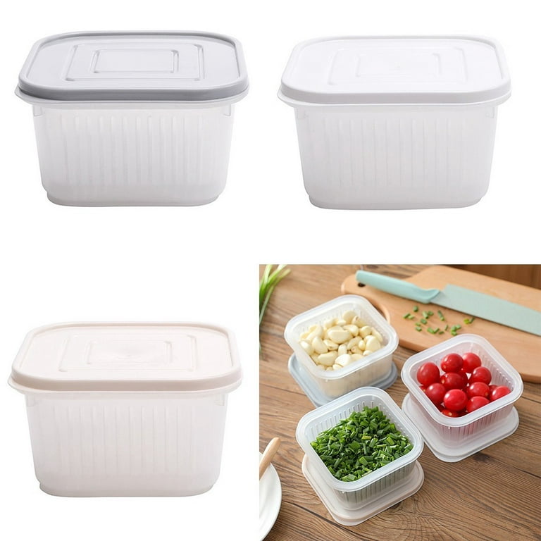 1pc Microwave-safe Plastic Food Storage Container With Drain For Fridge And  Kitchen