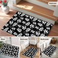 thumbnail image 5 of 2x3 Ft Entryway Area Rug, White Leaves Kitchen Rug Runner Washable Floor Mat, Black Vintage Spring Botanical Leaf Plants Non Slip Indoor Door Mat Throw Carpet for Bathroom Living Room Bedroom, 5 of 8