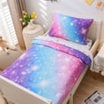 thumbnail image 4 of NTBED 4PCS Ombre Toddler Bedding Set Blue Purple Gradient Glitter Stars Comforter Sheet Sets for Baby Toddler Girls, 4 of 9