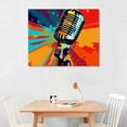 thumbnail image 2 of COMIO Retro Art Painting Abstract Microphone Music Poster - Home Bedroom Living Room Wall Canvas Picture P Canvas Painting Posters And Prints Wall Art Pictures for Living Room Bedroom Decor, 2 of 4