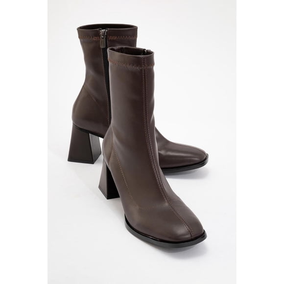 Plesa - Botas Café Obscuro de Tacón Cuadrado cafe 24 CM
