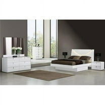 White Queen Size Bedroom Set, 4 Piece - 446.5 x 189.8 x 74.1 in.