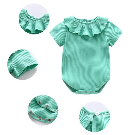 

Vedolay Skims Dupes Bodysuit Baby Girl s Casual Ruffle Sleeveless Summer Rompers Wide Leg Swiss Dots Short Jumpsuits Pink 3-6 Months
