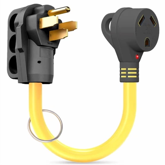 Rv Park Camping Power Pedestal Extension Cord Plug Adapter Converter 50A To 30A