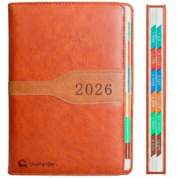 Agenda 2026 Bluelander, Planificador Diario, Semanal y Mensual, Café