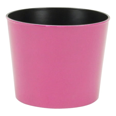 Round  7  hot pink planter with a tapered body