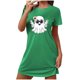 thumbnail image 2 of Camisón corto de talla grande para mujer, camisón de manga corta con estampado de pecho a la moda, camisón para mujer, 2 of 5