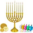 thumbnail image 3 of Hanukkah Candles Gold Frosted Premium Tapered Hand Decorated Chanuka Candle, 3 of 6