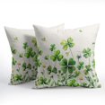 thumbnail image 2 of Saint Patrick Day Throw Pillow Covers Lucky Clover Shamrocks Daisy Floral Pillowcase 16x16in Set of 2 Spring St. Patrick''s Day Holiday Decorative Cotton-Linen Square Cushion Cases for Home Couch Bed, 2 of 6