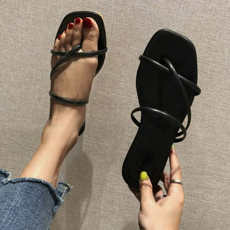 

Sunhillsgrace Shoes For Women Sandals Women Simple Comfy Sandals Shoes Summer Cross Belt Flat Fashion Casual Sandals