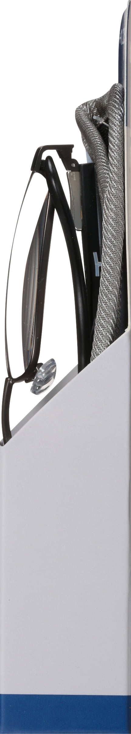 M+ Mens Rectangular Metal Reading Glasses Dgun 1.25 Reed in Gunmetal with Matte Black Temples