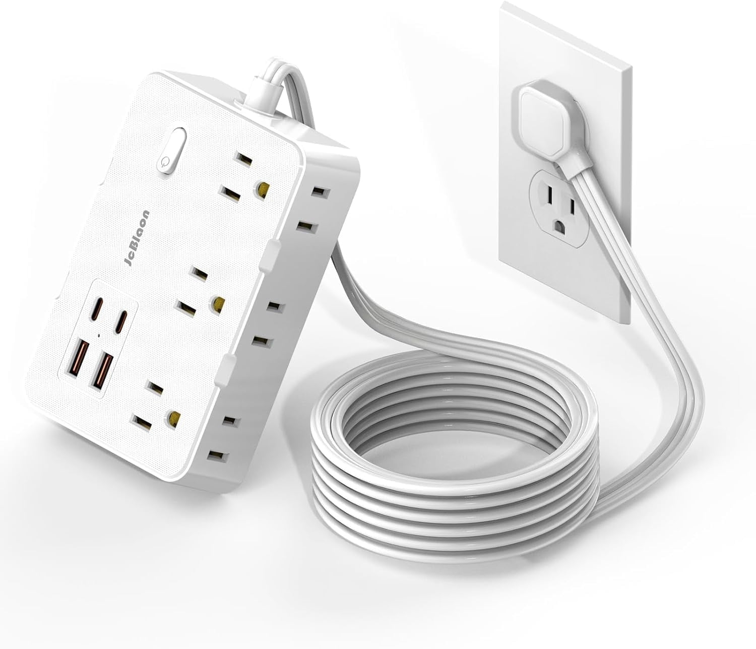 TOPGREENER Surge Protector Outlet - 20A, 125V, 900 Joules, Tamper-Resistant, With Grounding Indicator, White