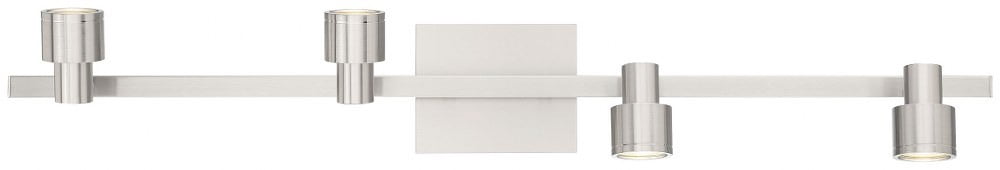 Access Lighting 4 Light Adjustable LED Track in Brushed Steel Color