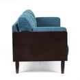 thumbnail image 6 of Noble House Forgey Upholstered 3 Seater Sofa, Navy Blue, Dark Walnut, 6 of 7