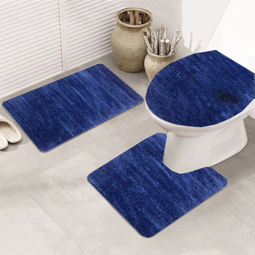 3 Pieces Bathroom Rug Set, Ultra Soft Non Slip Bath Rug and Absorbent