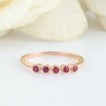 thumbnail image 2 of HeartsAndYou 0.3ct Natural Pink Ruby Engagement Ring 5 Stone Minimalist 14k SOLID Rose Gold, 2 of 9