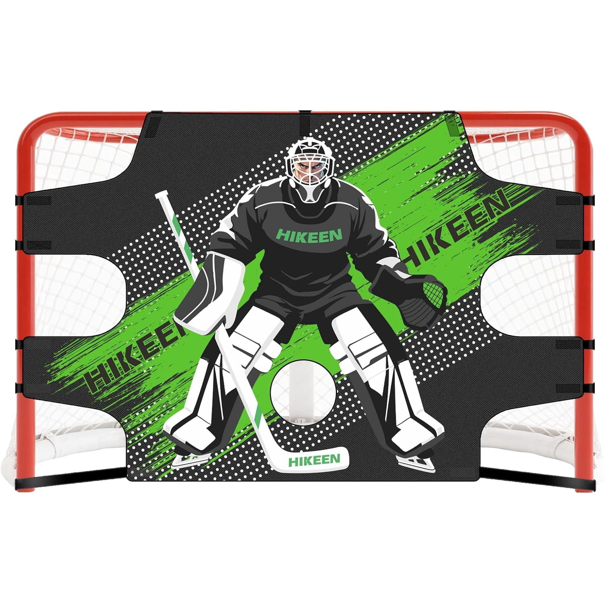 Premium Hockey Goalie Shooting Target Tear - Proof Hockey Goal Practice Target with 7 Target Holes - Street Hockey & Ice Hockey Net Goalie Target for Practicing Shooting Accuracy（72"*48"）
