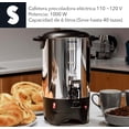 thumbnail image 2 of Cafetera Percolador SIGNA 6lt 40 Tazas Acero Inoxidable 110v, 2 of 5
