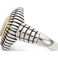 thumbnail image 3 of 14K/Silver Two-Tone Sterling Silver With 14K Mother Of Pearl Ring (Size 7) Made In Thailand qtc54-7, 3 of 5