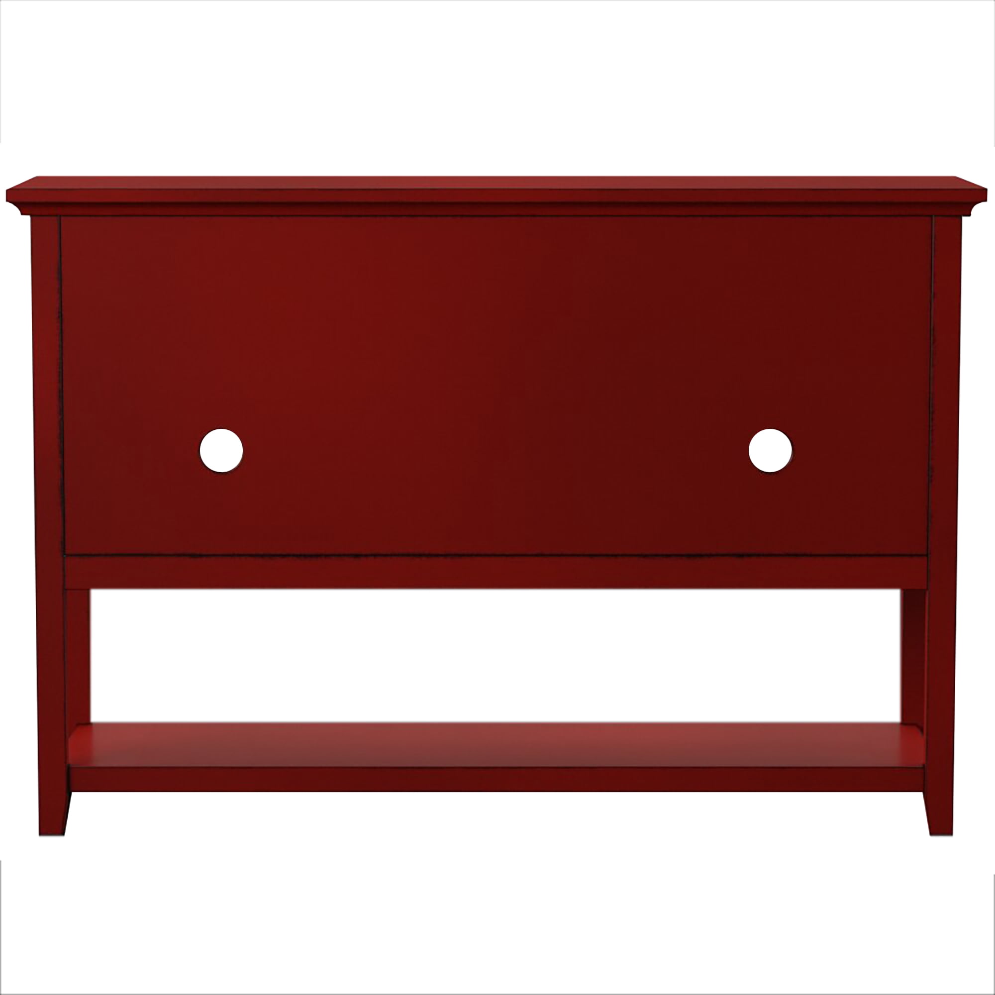 Walker Edison Modern 52" Glass Door Dining Buffet Table, Red