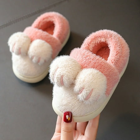 

kpoplk Slippers For Toddlers 1-3 Bedroom Slippers For Kids Cotton Slippers Girls Boys Slippers Memory Foam Kids Slippers Girls(Pink)