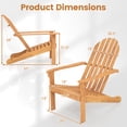 thumbnail image 3 of Costway Outdoor Adirondack  Chair Accent Chair Solid Wood sturdy Patio Garden Furniture Natural, 3 of 8