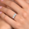 thumbnail image 4 of Gem Stone King 18K Rose Gold Plated Silver Simulated White Opal and White Moissanite Engagement Ring for Women | 1.50 Cttw | Round Cabochon 5MM | Gemstone October Birthstone | Size 7, 4 of 7