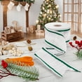 thumbnail image 4 of 3 in. Dupioni Double Sided White Ribbon with Green Piping, 4 of 5