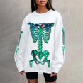 thumbnail image 4 of Tisuna Halloween Sweatshirt For Women Cute Skeleton Print Crewneck Sweatshirt Ladies Long Sleeve Halloween Everyday Wear Fall Tops Clothes Size Xxl, 4 of 5
