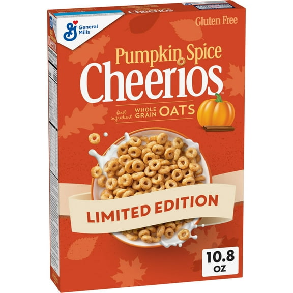 Pumpkin Spice Cheerios Gluten Free Breakfast Cereal, Whole Grain, 10.8 oz