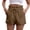 Brown, variant on Minjewel Easy Fit Womens Shorts with Side Pockets and Drawstring Waist 5 Inch Inseam Lightweight Casual for Daily Wear,Army Green L