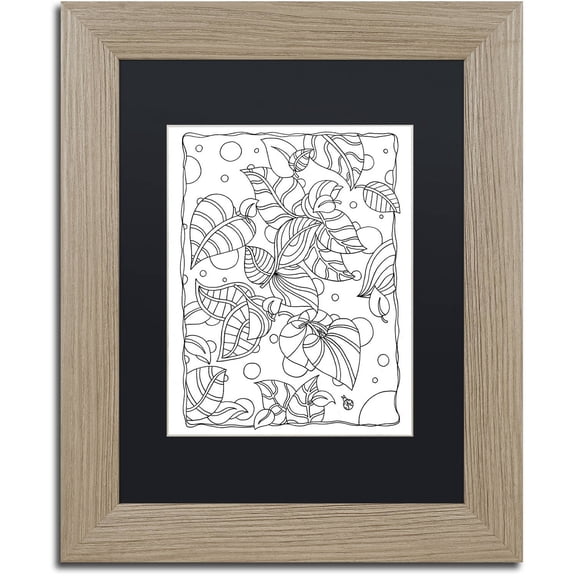 Trademark Fine Art "Leaves" Canvas Art by Kathy G. Ahrens, Black Matte, Birch Frame