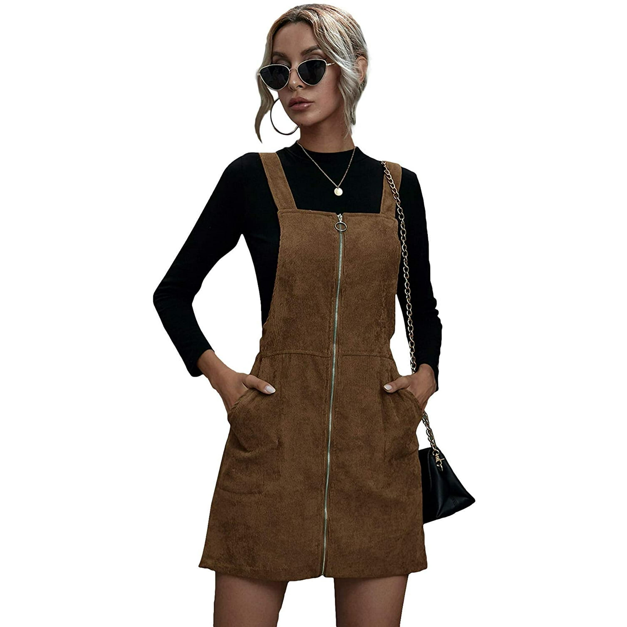 Zip up pinafore dress hotsell