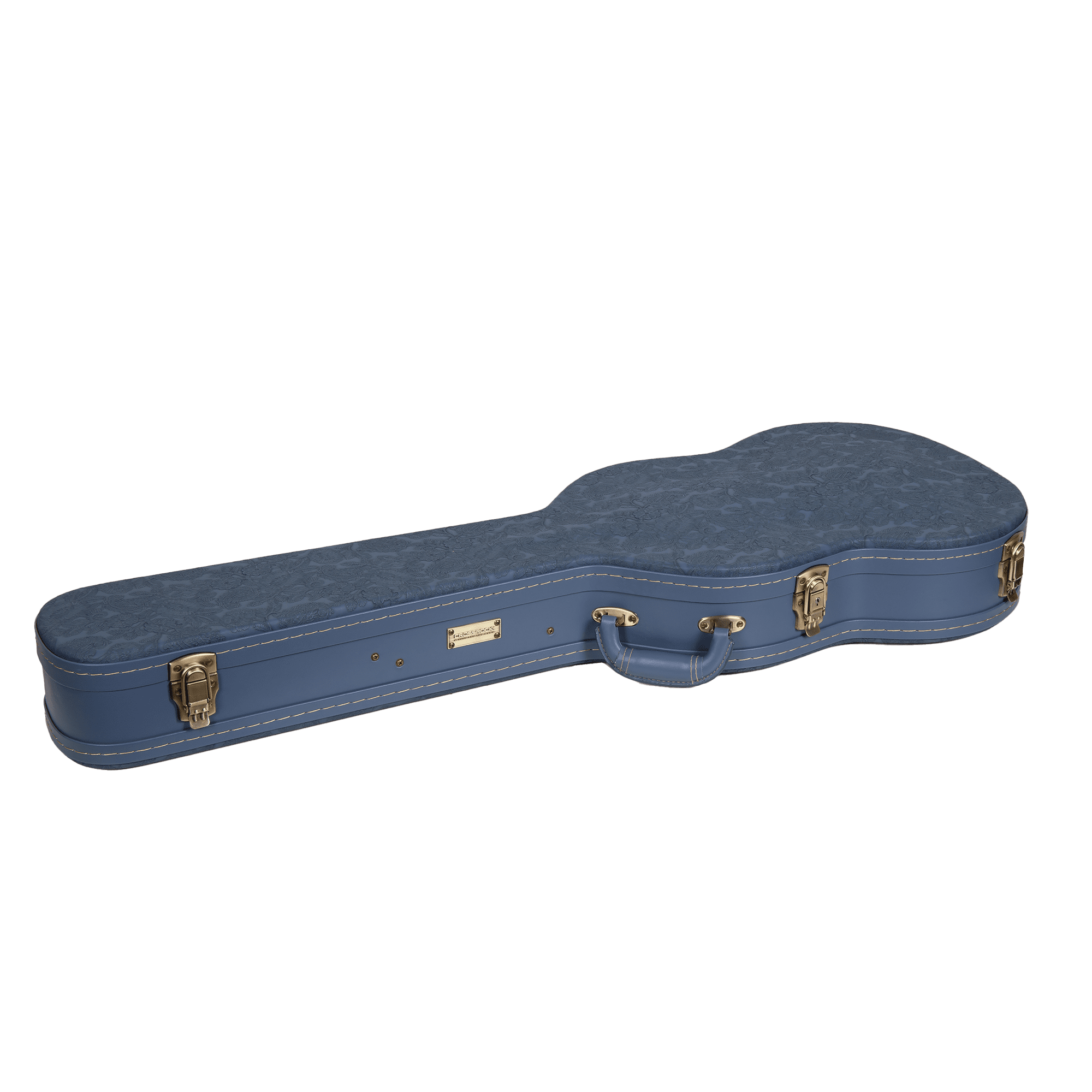 Crossrock Relief Series - Premium Wooden Case for SG Electric Guitars, featuring a Highly Textured Surface and Mink Imitation Fleece Interior - Smoke Blue
