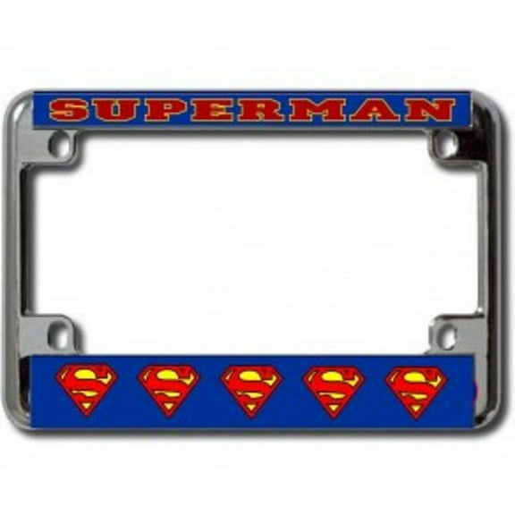 Superman Chrome Motorcycle License Plate Frame