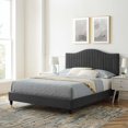 thumbnail image 2 of Tufted Platform Bed Frame, Twin Size, Velvet, Dark Grey Gray, Modern Contemporary Urban Design, Bedroom Master Guest Suite, 2 of 10