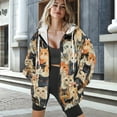thumbnail image 3 of SCRAWLGOD Cat Black Orange Beige Y2k Full Zip Up Hoodies for Women Oversized Sweatshirt Casual Comfortable Clothing with Drop Shoulder Design for Exercise Yoga Date, XS, 3 of 7