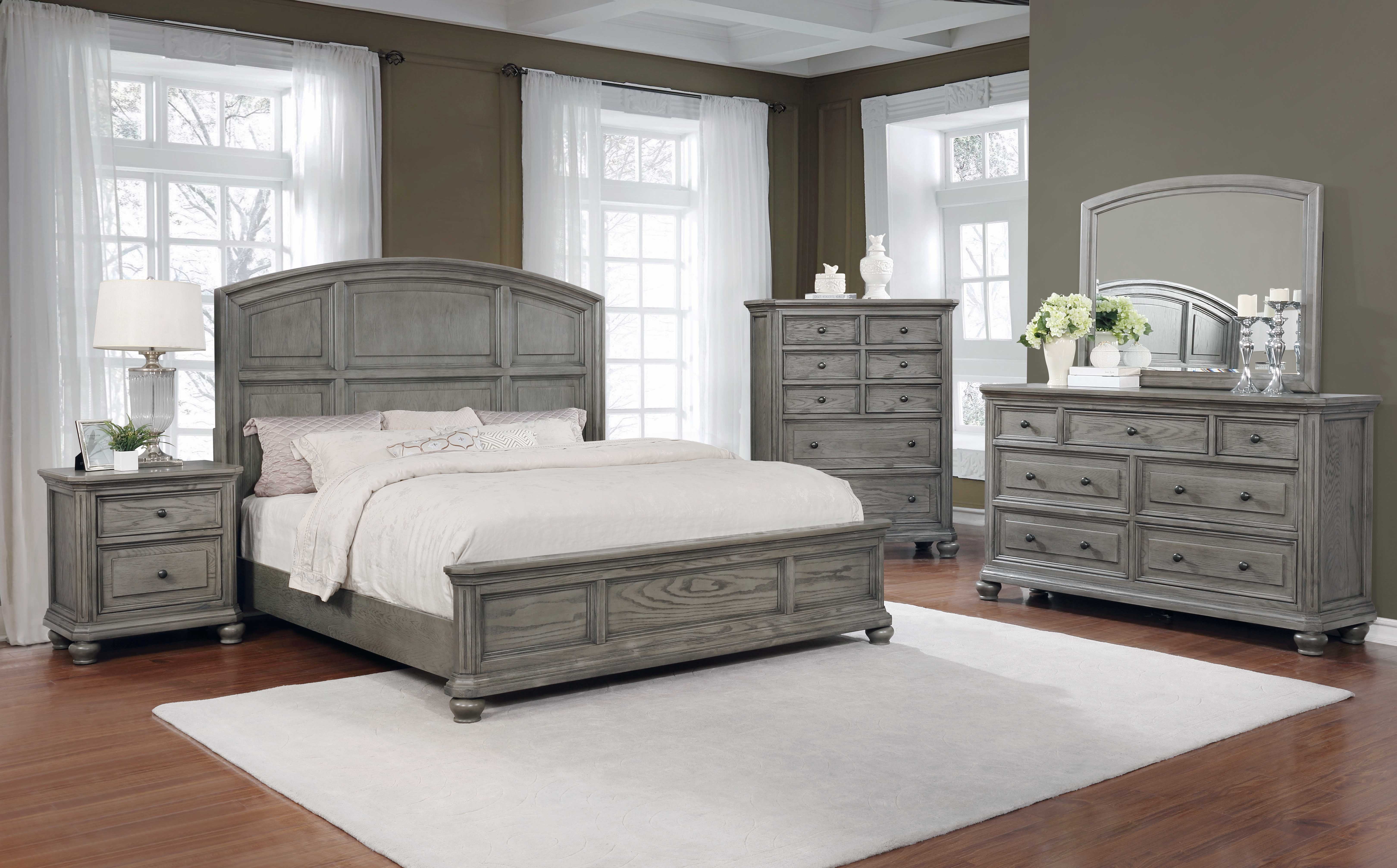 Best Master Furniture 5 Pcs Queen Bedroom Set in Grey Rustic Wood