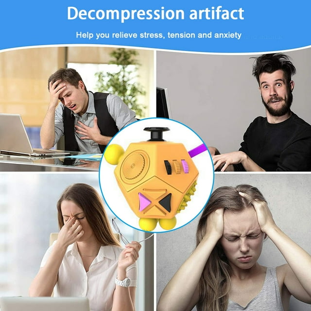 kurtrusly Decompression Cube Anti Stress Toy New Magic Square Stimulate Imagination Fingertips Mobility Ease Emotions Fidget Controller C2Orange Black Pink