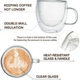 thumbnail image 3 of Kitchenexus Glass Espresso Cups, Set of 2 6oz Double Wall Thermo Insulated Shot Cups With Handle, Coffee Mugs for Cappuccino, Great Gift for Coffee Lovers, 3 of 7