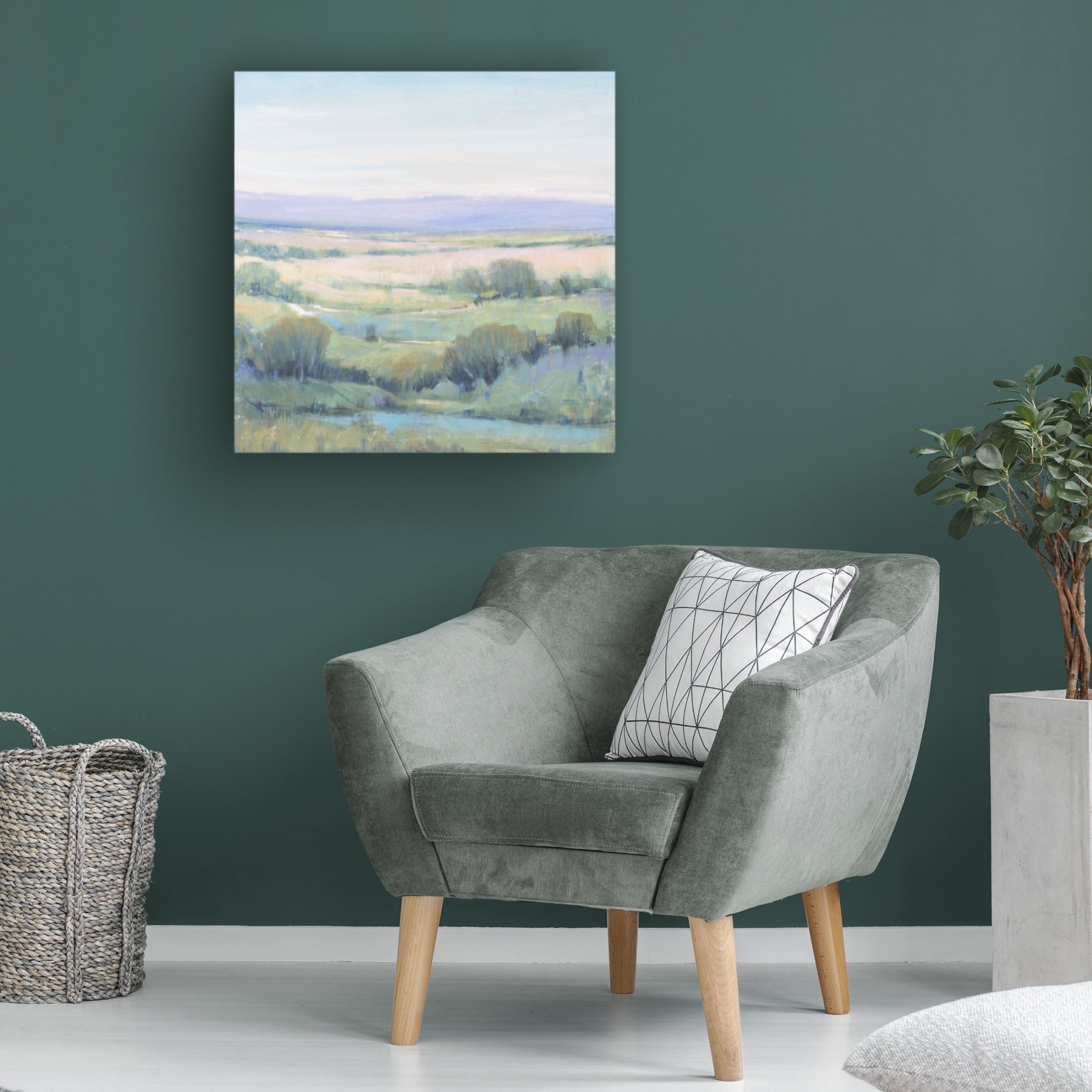 Canvas Wall Art - Tim OToole 'Lavender Horizon I' Wall Art for Living Room, Bedroom, or Office Décor by Trademark Fine Art - 18 x 18 Inches