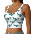 thumbnail image 2 of Fotbe Cartoon Shark Sujetador Deportivo Largo sin Aros para Mujer con Almohadillas y Soporte Medio, Transpirable y Absorbente, Camiseta Tipo Chaleco o Tank Top-Large, 2 of 8