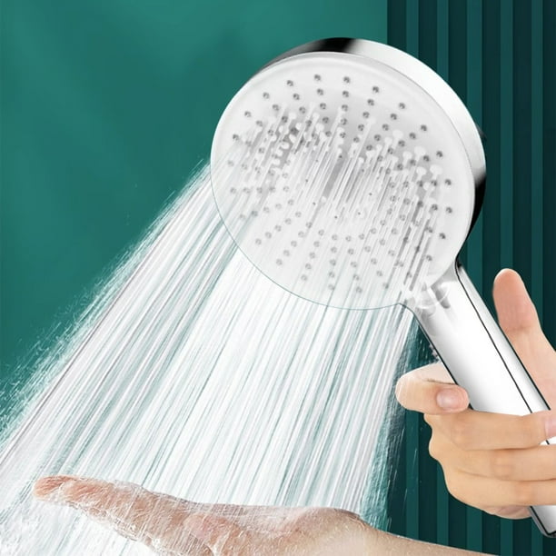 Ducha portátil de alta presión - 5 modos de pulverización, ABS, gris plateado, para baja presión de agua - 11,22 pulgadas