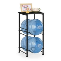 5 Gallon Water Bottle Crating, 2 Tier Water Bottle Holder with Storage Shelf, Heavy Duty Water Drinking Rack Storage Rack