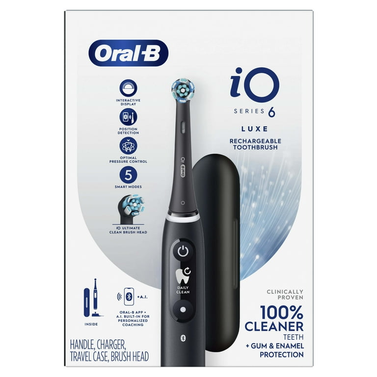 Oral-B iO Series 6 Electric Toothbrush with Toothbrush Head, Black Lava, 1 Count, for Adults & Children 3+ Oral-B iO Series 6 Electric Toothbrush with Toothbrush Head, Black Lava, 1 Count, for Adults & Children 3+