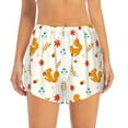 thumbnail image 3 of Uemuo Squirrel Maple Leaves And Nuts Pattern Women's Athletic Shorts High Waisted Running Shorts with Liner Pockets Gym Elastic Workout Shorts-Small, 3 of 9