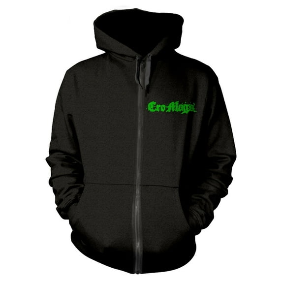 Cro-Mags Unisex Hooded Top: Green Logo (back print)