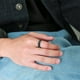 thumbnail image 5 of Minnieouse Anillos giratorios de acero inoxidable para hombres y mujeres, joyería para parejas, antiestrés, para aliviar la ansiedad informal, Type3 NO3, 5 of 6