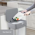thumbnail image 3 of Clorox Trash Can, 13 Gal Stainless Steel Kitchen Garbage Bin with Wide Step Pedal, Silver, 3 of 9