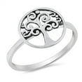 thumbnail image 1 of Filigree Cutout Tree of Life Ring .925 Sterling Silver Band Jewelry Female Male Unisex Size 5, 1 of 4